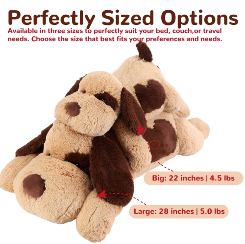 meowtastic Brown Dog Weighted Stuffed Animals - 22 Inch 4.5 Pounds Weighted Plush Dog Stuffed Animals - Big Stuffed Dog