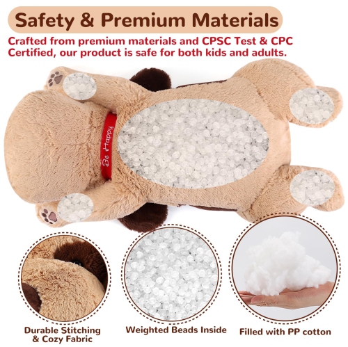 meowtastic Brown Dog Weighted Stuffed Animals - 22 Inch 4.5 Pounds Weighted Plush Dog Stuffed Animals - Big Stuffed Dog