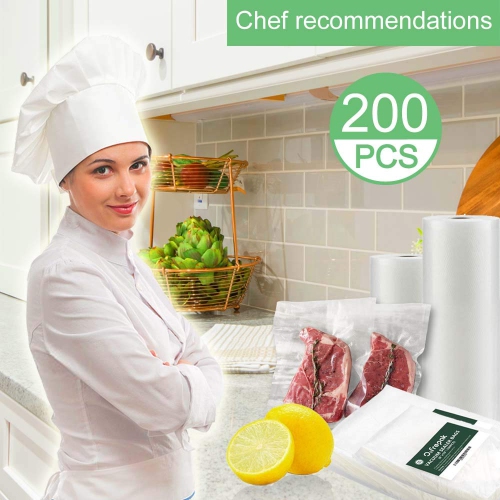 Sacs à sceller sous vide O2frepak de 200 unités de chaque taille de 8 x 12&nbsp;po et de 10 x 13&nbsp;po pour les aliments, sous vide Seal A Meal H