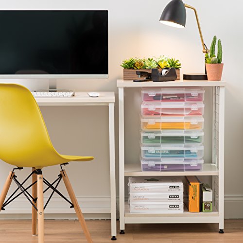 IRIS USA 8.5" x 11" Thick Plastic Portable Project Storage Case with Snap-Tight Closure Latch, 6-Pack, Caddy Container B