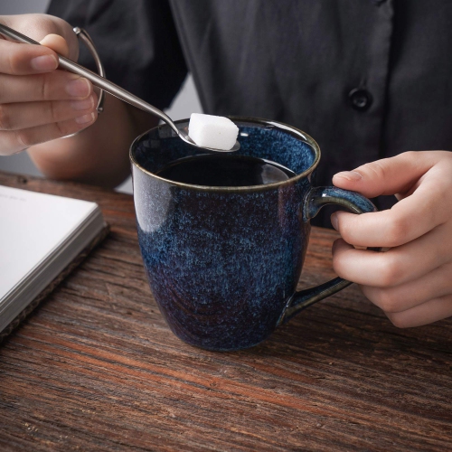 vicrays Coffee Mug Set, 12 Ounce, Set of 6, Ceramic Mug for Men, Women, Unique Glazed Mugs with Handle for Coffee, Tea,