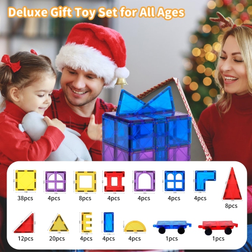 Magblock Magnetic Tiles Kids Toys, 120PCS 3D Magnets Building Blocks Set Construction Educational STEM Toys, Magnetic To