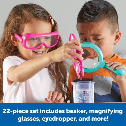 Learning Resources Primary Science Lab Set Pink,22 Pieces, Ages 3+, Science Kits for Kids, Experiments for Kids, stem To