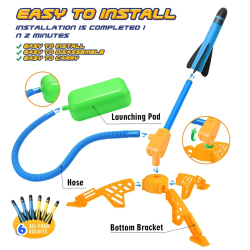 Toys for 3-12 Year Old Boys, CHIMMY Rocket Kit Outdoor Toys for Kids 3-12 Rocket Set Birthday Gifts for Girls Age 3-12 O