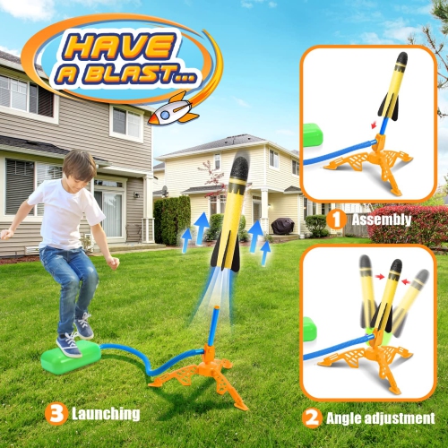 Toys for 3-12 Year Old Boys, CHIMMY Rocket Kit Outdoor Toys for Kids 3-12 Rocket Set Birthday Gifts for Girls Age 3-12 O