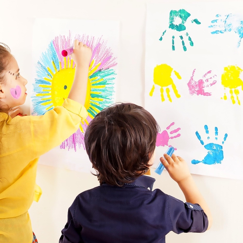 Tempera Paint Sticks, 32 Colors Solid Tempera Paint for Kids, Super Quick Drying, Works Great on Paper Wood Glass Cerami