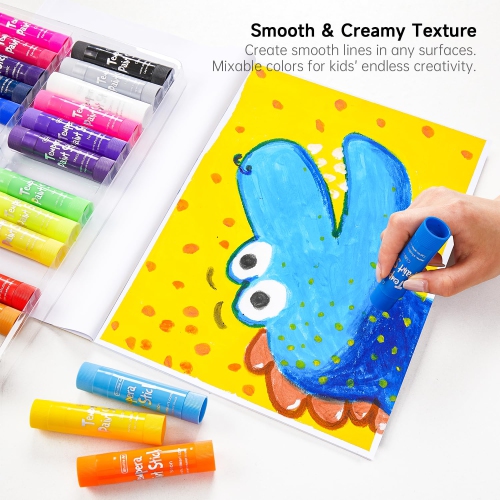 Tempera Paint Sticks, 32 Colors Solid Tempera Paint for Kids, Super Quick Drying, Works Great on Paper Wood Glass Cerami