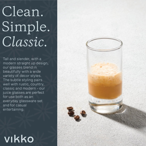 Mini verres à jus de Vikko, PETITS verres en verre de 4,75 oz, verre à jus épais et durable, tasses à jus de base lourde, boisson pour enfants