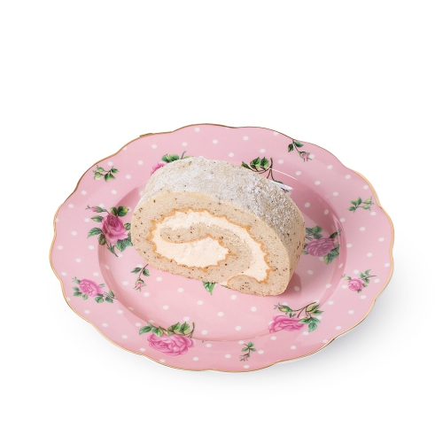 BTaT- Porcelain Floral Plates, Royal Dessert Plates, 8 inch, Set of 8, Appetizer Plates, Floral Plates, Salad Plates, Sm