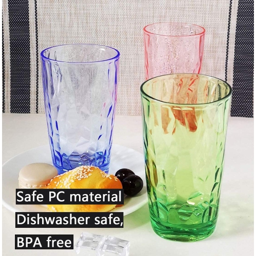 Verres incassables Tritan de 15 oz Verres en acrylique lavables au lave-vaisselle Verres en acrylique Verres en plastique rigide Sans BPA Gobelets