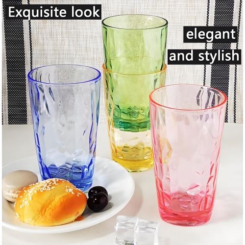 Verres incassables Tritan de 15 oz Verres en acrylique lavables au lave-vaisselle Verres en acrylique Verres en plastique rigide Sans BPA Gobelets