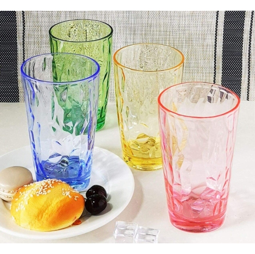 Verres incassables Tritan de 15 oz Verres en acrylique lavables au lave-vaisselle Verres en acrylique Verres en plastique rigide Sans BPA Gobelets