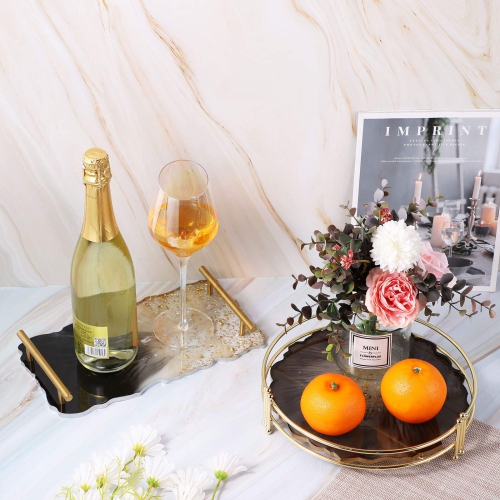 Moules en résine de plateau pour le coulage, grands moules en silicone époxy Gartful 4PCS, moule à plateau en agate Geode pour la fabrication de faux