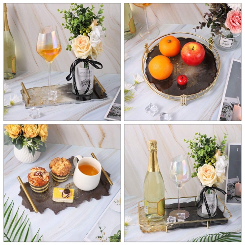 Moules en résine de plateau pour le coulage, grands moules en silicone époxy Gartful 4PCS, moule à plateau en agate Geode pour la fabrication de faux