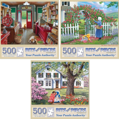 Bits and Pieces - Value Set of Three 500 Piece Jigsaw Puzzles for Adults - Each Puzzle Measures 48cm x 61cm - 500 pc