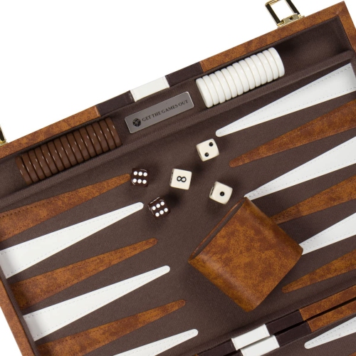 Get The Games Out Top Backgammon Set - Classic Board Game Case - Best Strategy & Tip Guide - Available in Small, Medium