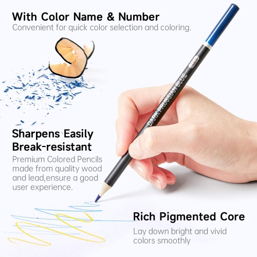 Shuttle Art – Crayons de couleur professionnelle 174 couleurs, ensemble de crayons à colorier à noyau souple avec 1 livre à colorier, 1 bloc de