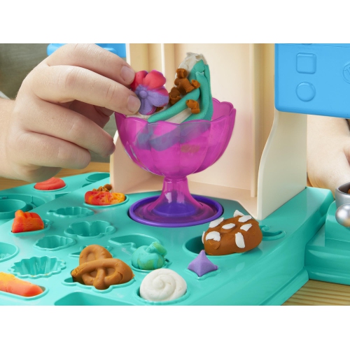 Play-Doh Rainbow Swirl Ice Cream Playset with 7 Pretend Play Kitchen Accessories, Arts and Crafts Toys for 3 Year Old Gi