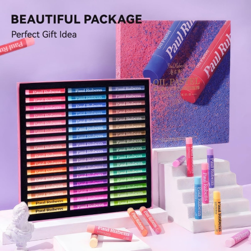 Paul Rubens Oil Pastels, 48 couleurs de macarons pastels à l'huile souple, pastels à l'huile pour artistes, étudiants, ensemble Pastel à l'huile