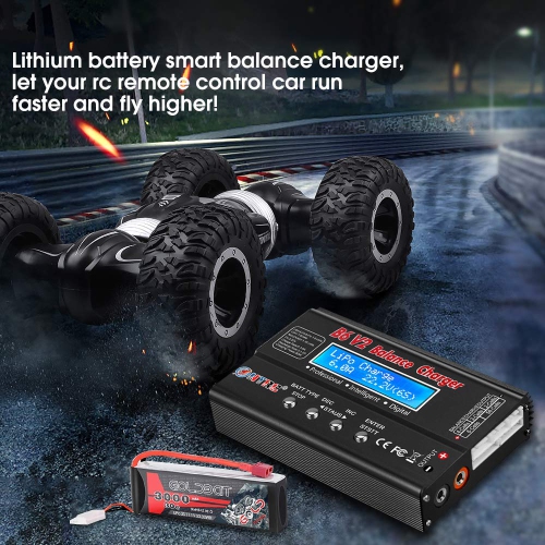LiPo Battery Charger RC Car Balance Charger, 1S-6S Digital Discharger Battery Pack Charger 80W 6A for Li-ion Life NiCd N