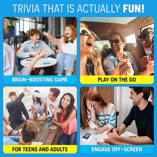 Super Trivia Games pour adultes avec 1200 questions - Jeu de société amusant avec cartes - Jeu-questionnaire pour la famille avec adolescents