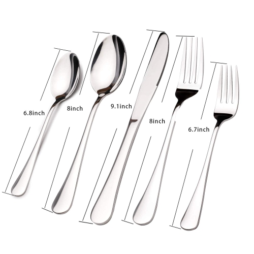 Silverware Set for 8, 40 Piece Heavy Duty Stainless Steel Flatware Utensils Cutlery Set Including Steak Knife Fork and S