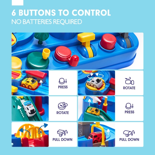 hahaland Kids Toys for 3 Year Old Boys - Car Race Track Boy Toy Age 3 4, Adventure Vehicles Toy Learning & Intelligence