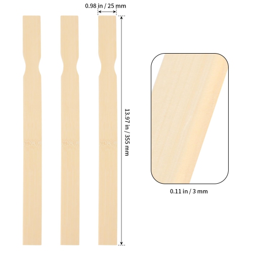 Bâtons de mélange de peinture SHEUTSAN 200 PCS 14 po, bâtons de mélange de peinture en bois, bâtons de satules de peinture en bois pour les