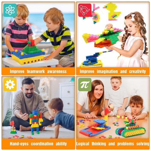 Kids 600pcs Set Building Blocks Construction Toy - Learning Playset STEM Toy Set Educational Kit Child Branin Developmen