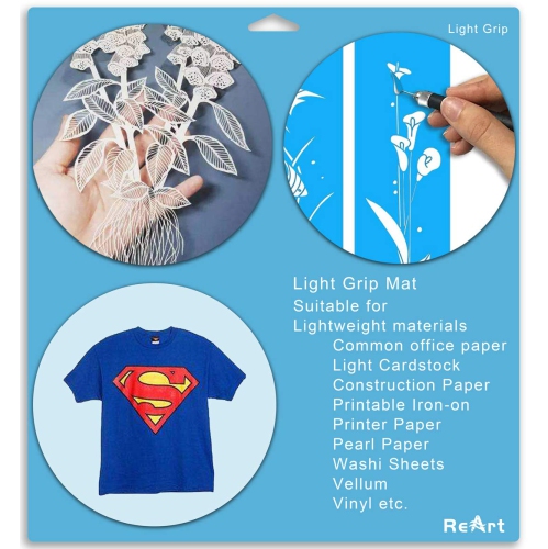ReArt Cutting Mat Variety 6 Packs for Silhouette Cameo 4/3/2/1 - Strong, Standard, Light Grip, 12in x 12in x 3 Packs, 12