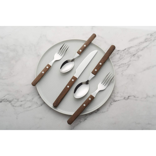 ANNOVA Silverware Set 20 Pieces Stainless Steel Color Handle With Rivet/Retro Flatware - 4 x Dinner Knife; 4 x Dinner Fo