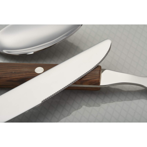 ANNOVA Silverware Set 20 Pieces Stainless Steel Color Handle With Rivet/Retro Flatware - 4 x Dinner Knife; 4 x Dinner Fo