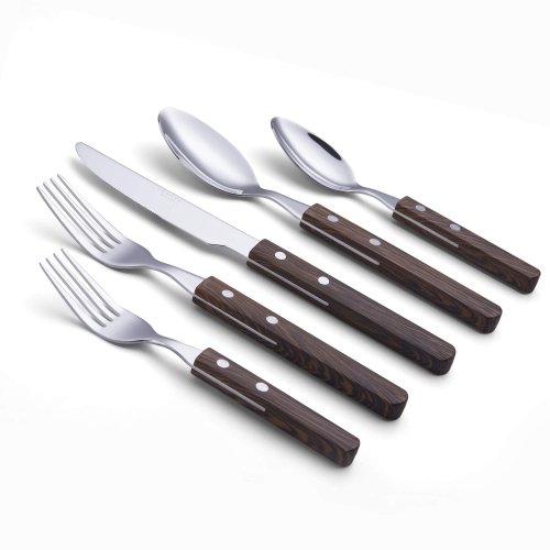 ANNOVA Silverware Set 20 Pieces Stainless Steel Color Handle With Rivet/Retro Flatware - 4 x Dinner Knife; 4 x Dinner Fo