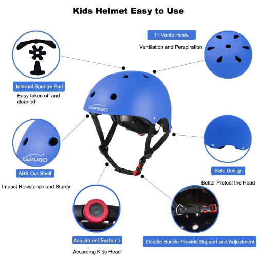 KAMUGO Kids Bike Helmet,Toddler Helmet Adjustable Bicycle Helmet Girls Or Boys Ages 2-3-4-5-6-8 Years Old,Multi-Sports f