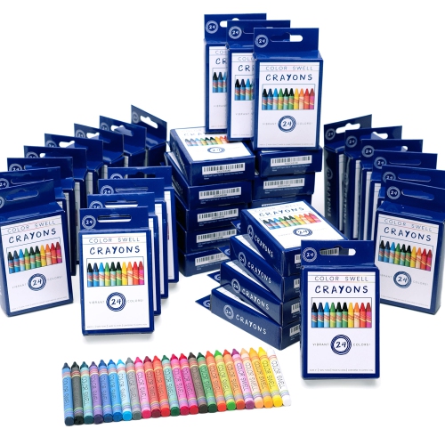 Crayons de cire en vrac, 36 paquets de 24 couleurs vives, qualité enseignante, durable, pour classe pour enfants, élèves, cadeaux b