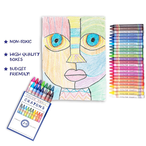 Crayons de cire en vrac, 36 paquets de 24 couleurs vives, qualité enseignante, durable, pour classe pour enfants, élèves, cadeaux b