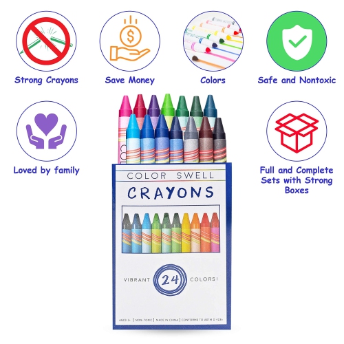 Crayons de cire en vrac, 36 paquets de 24 couleurs vives, qualité enseignante, durable, pour classe pour enfants, élèves, cadeaux b