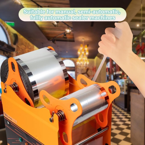 Cup Sealer Film, 1 Roll 3000pcs Bubble Tea Sealing Machine's Film PP Plastic and Paper Coffee & Bublble Tea Cups 90 mm (