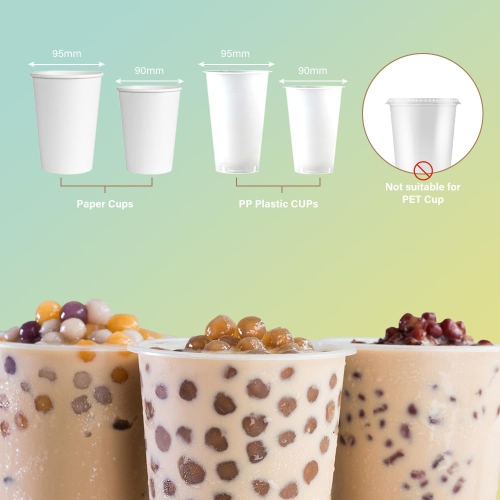 Cup Sealer Film, 1 Roll 3000pcs Bubble Tea Sealing Machine's Film PP Plastic and Paper Coffee & Bublble Tea Cups 90 mm (