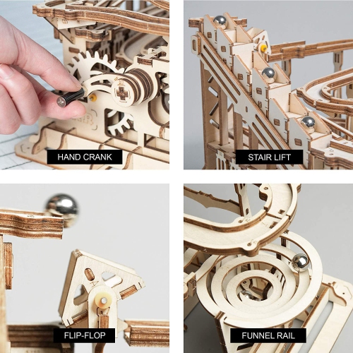 ROKR Wooden Marble Run 3D Wooden Puzzles Model Building Kits for Adults - DIY Educational Project Brain Teaser, Crafts H