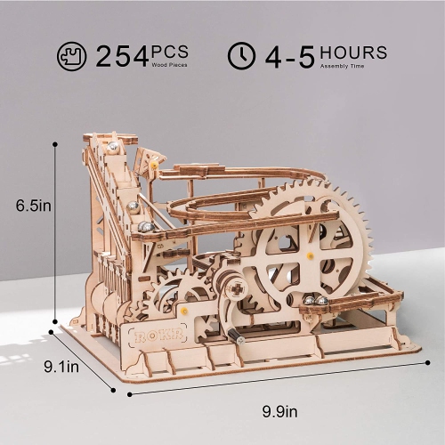 ROKR Wooden Marble Run 3D Wooden Puzzles Model Building Kits for Adults - DIY Educational Project Brain Teaser, Crafts H