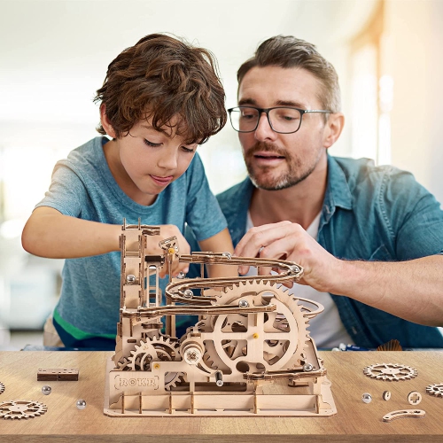 ROKR Wooden Marble Run 3D Wooden Puzzles Model Building Kits for Adults - DIY Educational Project Brain Teaser, Crafts H