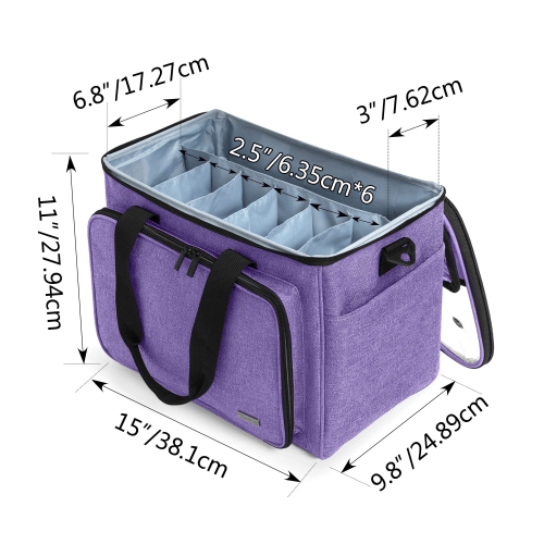 Teamoy Knitting Bag, Yarn Storage Tote with Inner Divider for Yarn and Unfinished Project, High Capacity, Easy to Carry