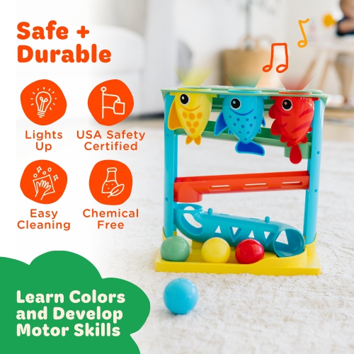 Move2Play, Feed The Fish | Interactive Baby & Toddler Toy | 1, 2+ Year Old Birthday Present | Boys & Girls Baby Ages 6,