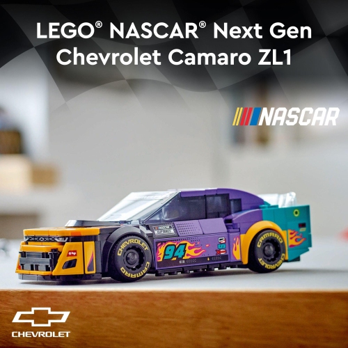 LEGO Speed Champions NASCAR Next Gen Chevrolet Camaro ZL1, Model Racecar Building Set, NASCAR Collectible Racing Toy for