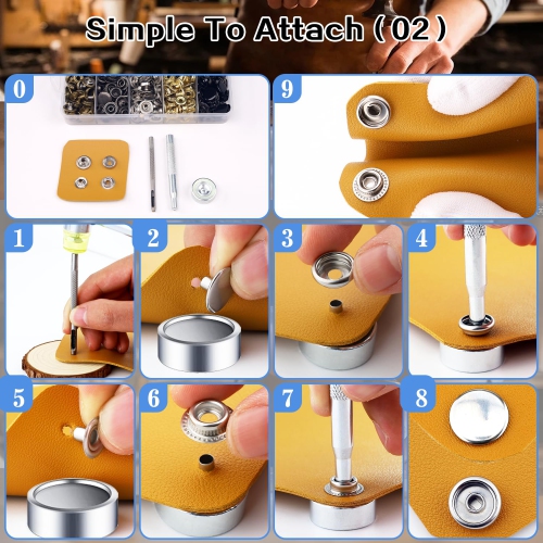 508PCS Heavy Duty Snap Fastener Tool, Canvas Snap Kit, Stainless Steel Snaps,5/8 inche Snap Fastener Kit, Snap Button Ki