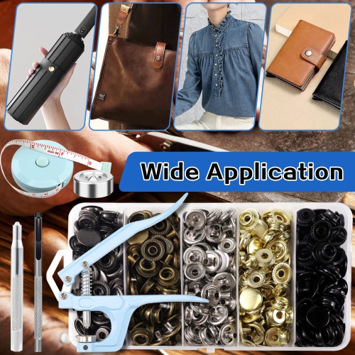 508PCS Heavy Duty Snap Fastener Tool, Canvas Snap Kit, Stainless Steel Snaps,5/8 inche Snap Fastener Kit, Snap Button Ki