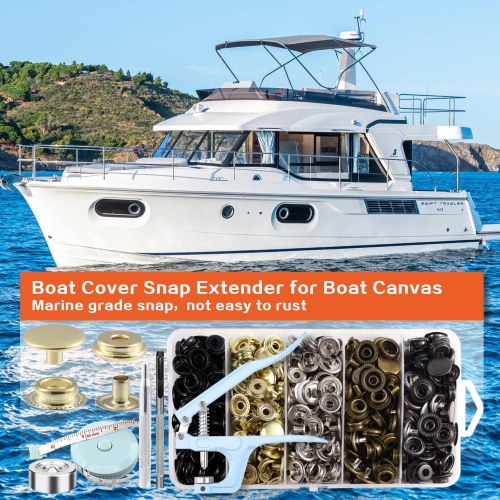 508PCS Heavy Duty Snap Fastener Tool, Canvas Snap Kit, Stainless Steel Snaps,5/8 inche Snap Fastener Kit, Snap Button Ki