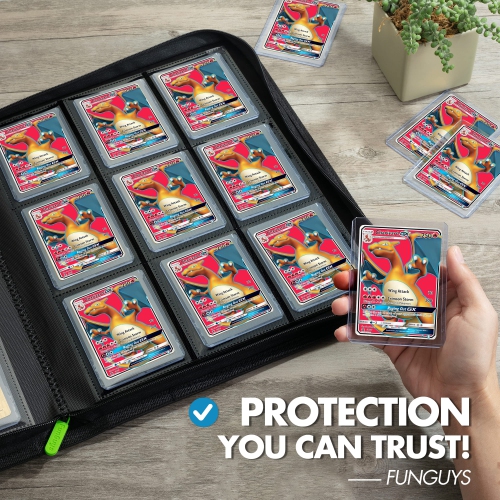 FunGuys Toploader Binder, Trading Card Binder Storage, 252 9 Pocket Top Loader Holder Collection for Yugioh, MTG, TCG Fo