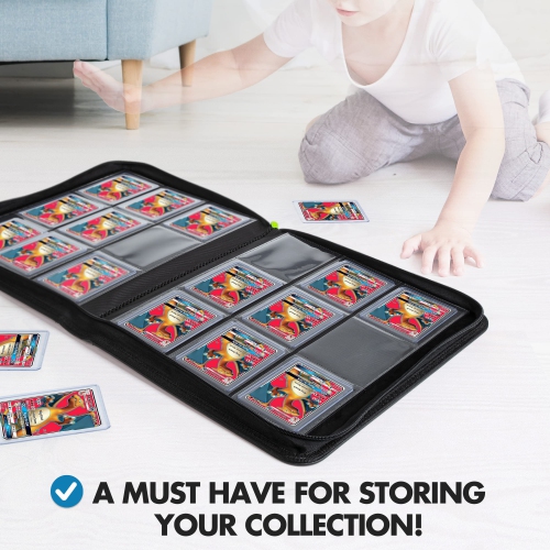 FunGuys Toploader Binder, Trading Card Binder Storage, 252 9 Pocket Top Loader Holder Collection for Yugioh, MTG, TCG Fo